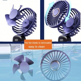 Portable Handheld Fan With USB Rechargeable LED Display Screen, Adjustable 90° Base, For Indoor And Outdoor Use - Perfect For Office, Bedroom, Outdoor Travel, And Camping