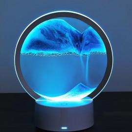 1pc Sand Art Moving Night Lamp, Craft Quicksand 3D LandscapeFlowing Sand Picture Hourglass Gift Led Table Night Light Home Decor