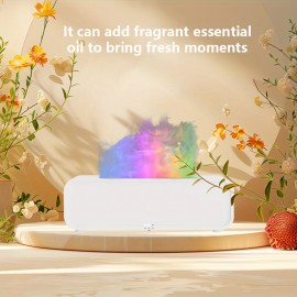 Music-Synced Flame Humidifier with 7-Color RGB Illumination, Remote Control & Aromatherapy - Auto Shut-Off for Low Water, Perfect for Home, Office, School - Great Holiday Gift