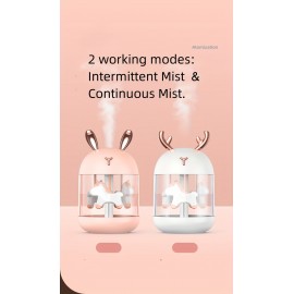 1pc Cute Pet Humidifier With Two Spray Modes, 10.14oz Water Tank Lasts Up To 10 Hours, 7 Color LED Lights Changing Mini Humidifiers, 20dB Quiet Humidifiers, Waterless Auto Shut-off For Bedroom, Kidsroom, Home, Office
