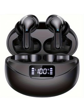 True Wireless Stereo Eabuds, TWS Noise Cancelling Headphones, Sport Headset, Touch Control Earphones With Led Charging Case