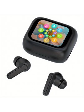 Smart Touch Screen Wireless Earbuds with HD Call, Sports Music Headset with Rechargeable Polymer Battery, Touch Control, Semi-Open-Back, for iPhone, Huawei, Samsung, Vivo, Xiaomi, and More - 300mAh