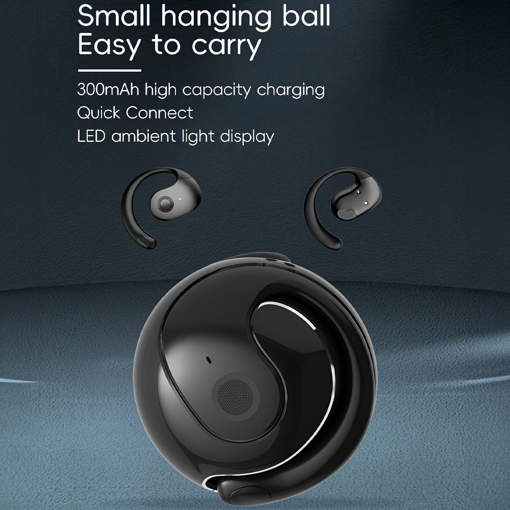 1pc wireless 5 3 earbuds bass stereo ear style hd voice with smart noise reduction sports headset with wireless charging case for running workout details 4