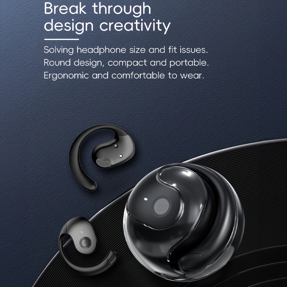 1pc wireless 5 3 earbuds bass stereo ear style hd voice with smart noise reduction sports headset with wireless charging case for running workout details 6