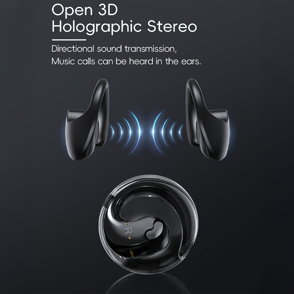 1pc wireless 5 3 earbuds bass stereo ear style hd voice with smart noise reduction sports headset with wireless charging case for running workout details 7