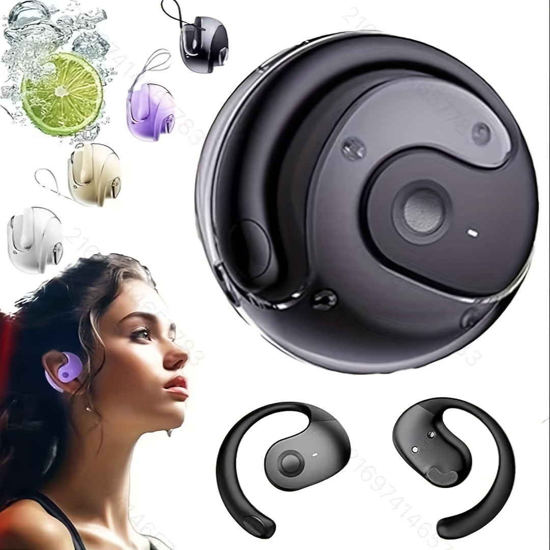 1pc wireless 5 3 earbuds bass stereo ear style hd voice with smart noise reduction sports headset with wireless charging case for running workout details 8