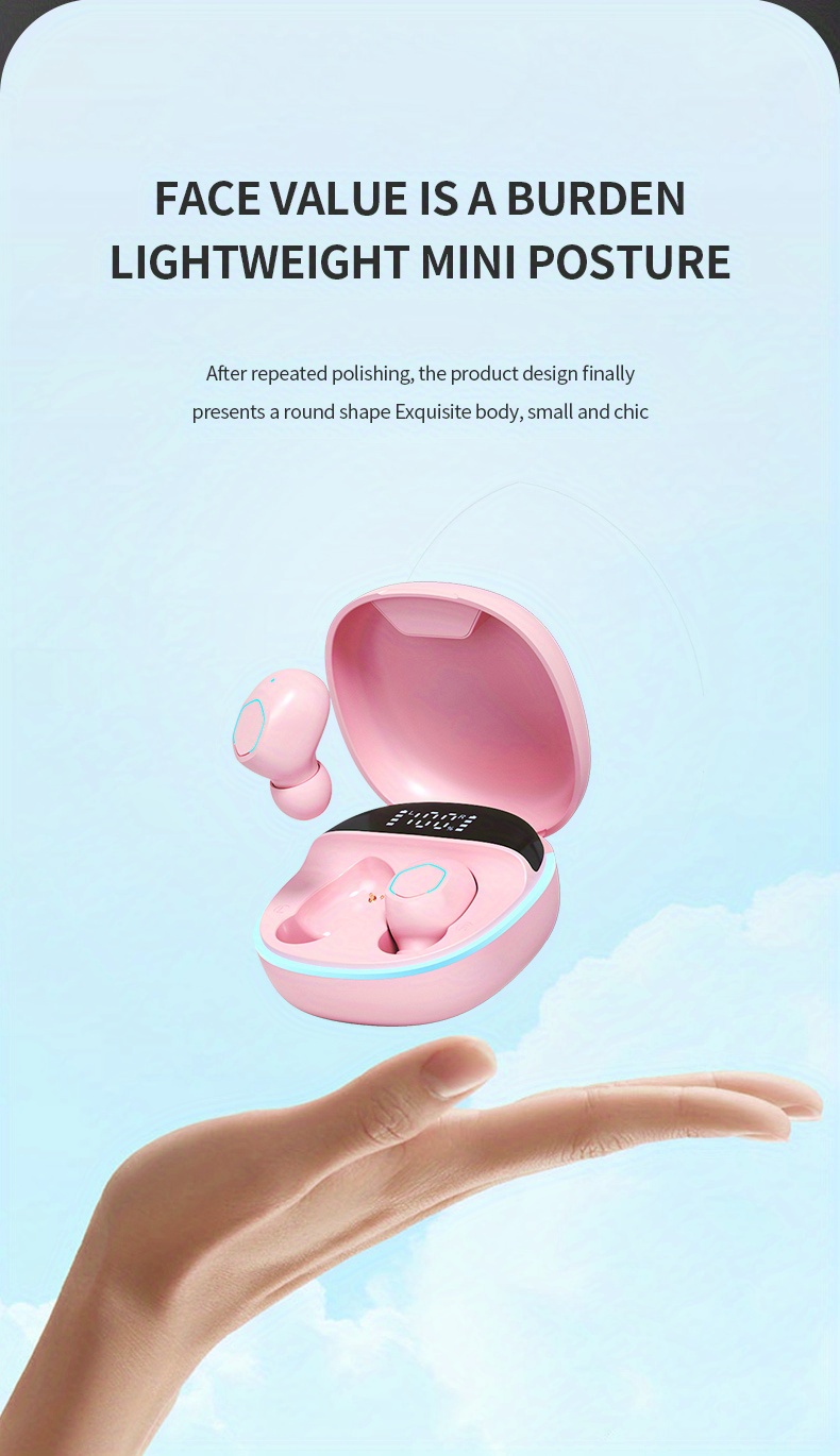 wireless earphones mini in earphones intelligent noise cancellation high definition digital display screen earphones gaming headphones super long standby details 3