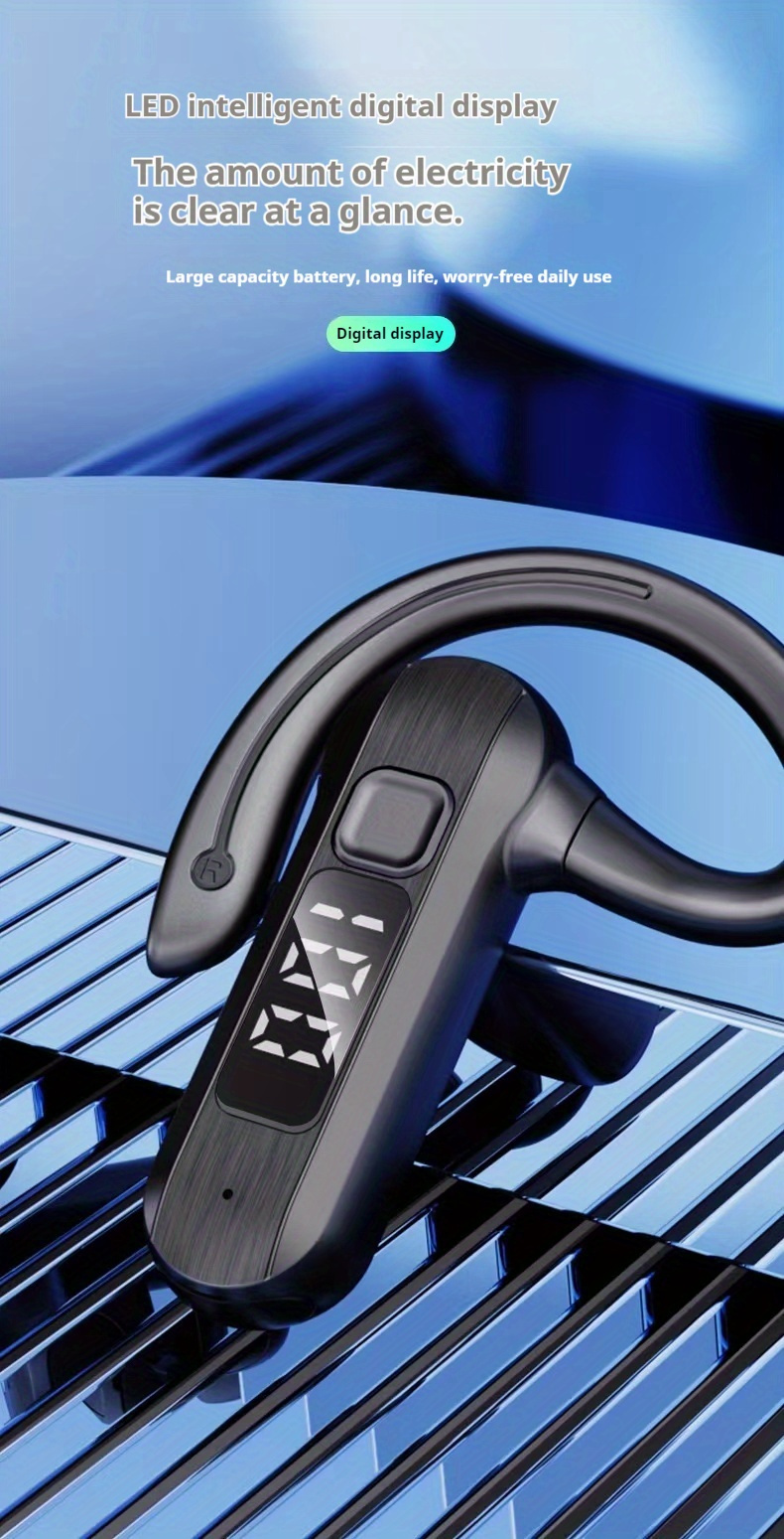 single earphone wireless with digital display car driving hd call headset ideal choice for sports and exercise details 4