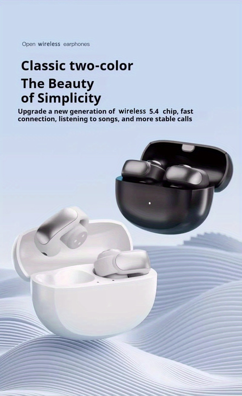 2024 premium wireless clip on earbuds with surround sound high fidelity audio long battery control built in mic for calls ideal for sports gaming design details 0