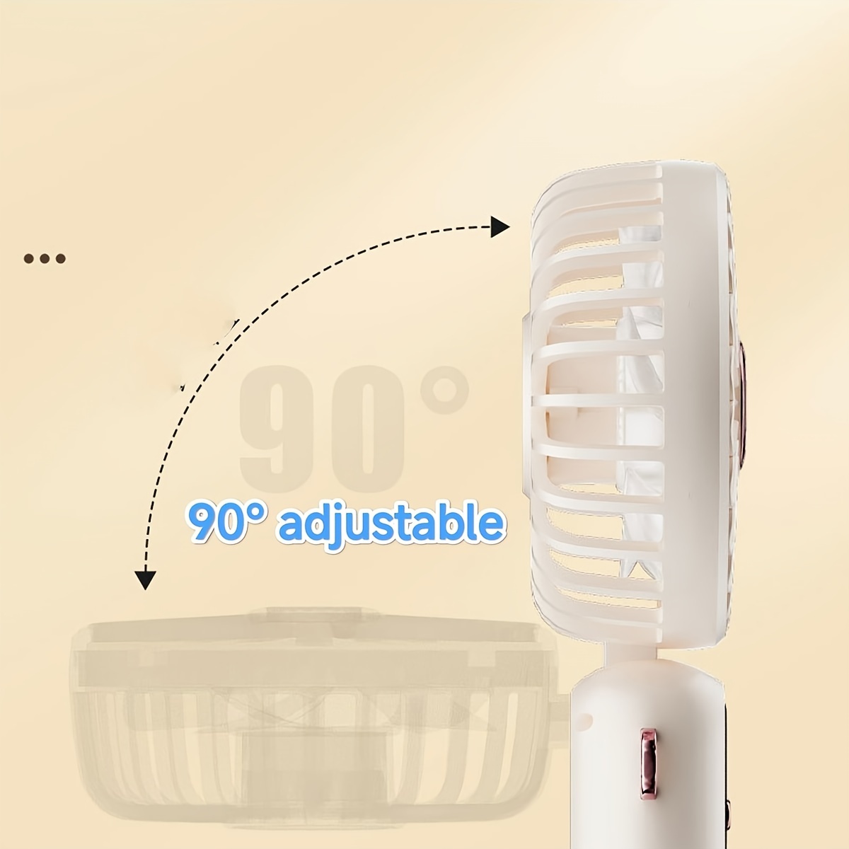 portable handheld fan rechargeable 90 adjustable foldable personal fan 5 speed wind display power usb rechargeable handheld fan silent handheld fan suitable for indoor and outdoor white details 1