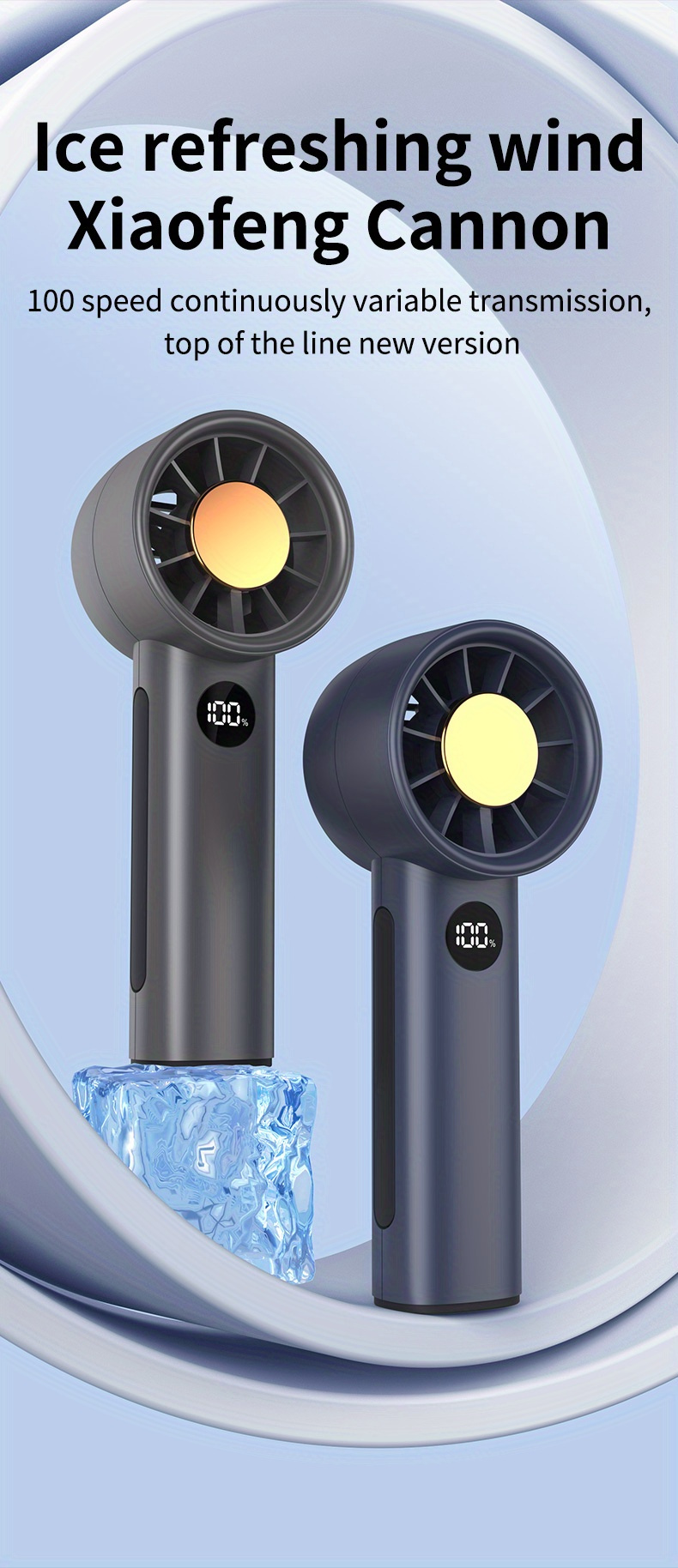 4000mah usb portable fan turbine handheld fan small wind gun powerful super large wind rechargeable violent long life details 0