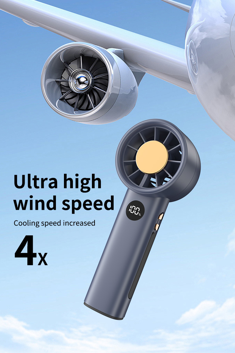 4000mah usb portable fan turbine handheld fan small wind gun powerful super large wind rechargeable violent long life details 3
