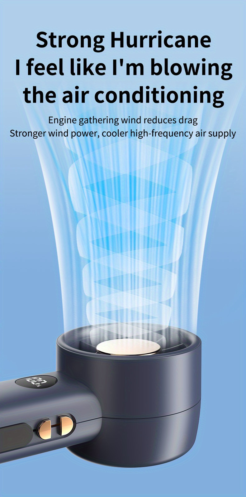 4000mah usb portable fan turbine handheld fan small wind gun powerful super large wind rechargeable violent long life details 6