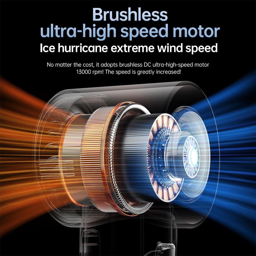 fast shipping3 in 1 handheld portable turbo fan with led 3 modes of emergency lights powerful handheld fan with built in aromatherapy refilling pad rechargeable with 5000mah battery large capacity 100 levels of stepless adjustment details 4
