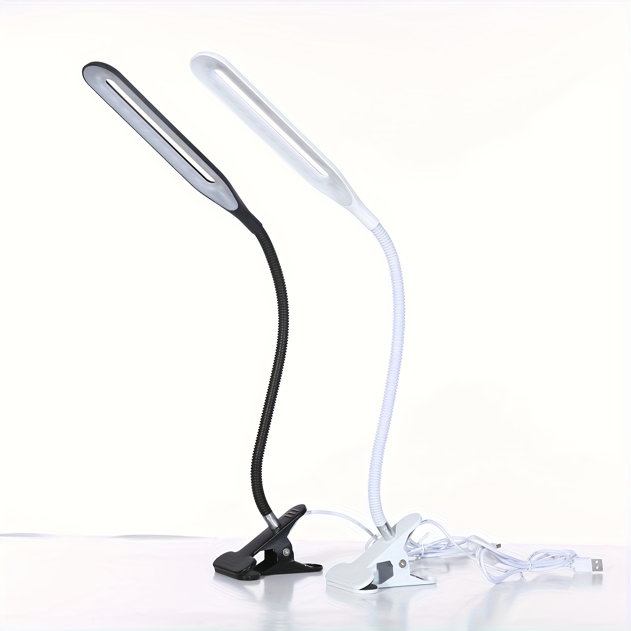 1pc led desk lamp with clamp and flexible gooseneck eye care for home adjustable usb powered with power plug included details 4