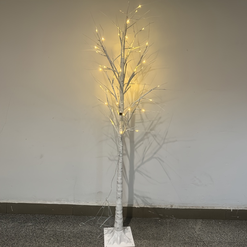 1pc usb 1 8m luminous tree warm whiteled artificial tree with light for house party decoration indoorand outdoor christmas decoration tree details 6
