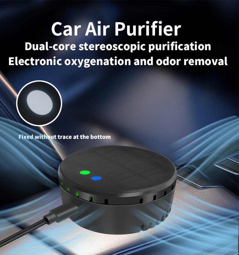 usb powered car compact quiet odor eliminator for pet food and smoke smells with solar panel option details 4