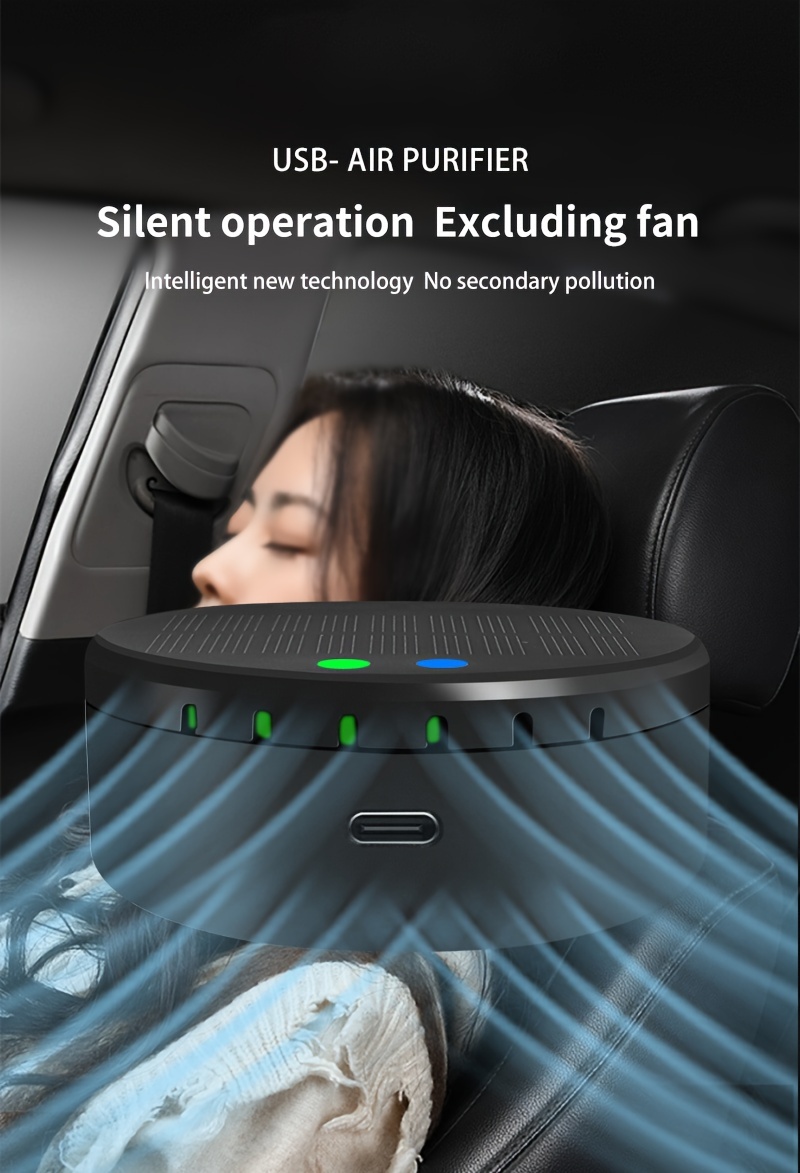usb powered car compact quiet odor eliminator for pet food and smoke smells with solar panel option details 6