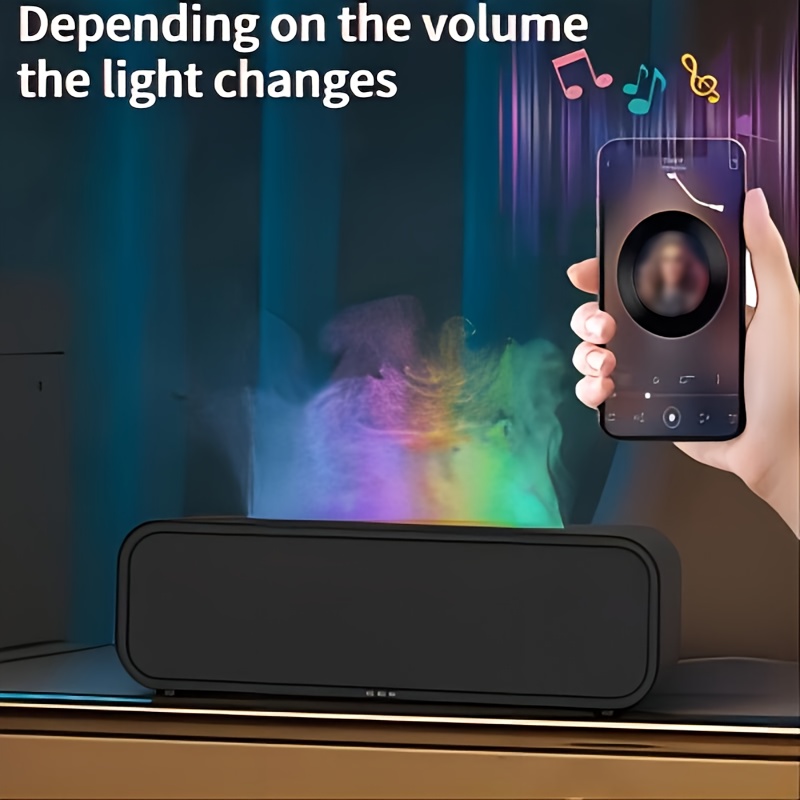 music flame humidifier with 7 color rgb illumination remote control aromatherapy auto shut off for low for home office school great holiday gift details 2