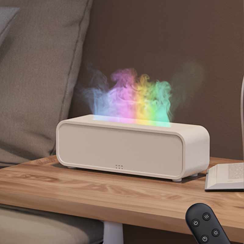 music flame humidifier with 7 color rgb illumination remote control aromatherapy auto shut off for low for home office school great holiday gift details 5